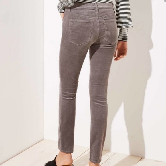 Loft Skinny Corduroy Grey Pants Size 31/12 - Picture 2 of 7